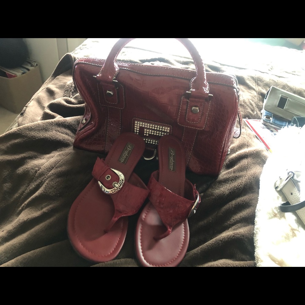 GUESS handbag and Brighton made in Italy sandals